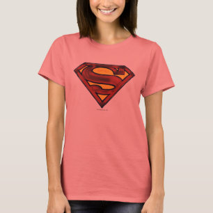 Superman S-Shield  Donkerrode Logo T-shirt