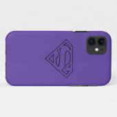 Superman S-Shield | Eenvoudige zwarte omlijning Lo Case-Mate iPhone Case (Achterkant (horizontaal))