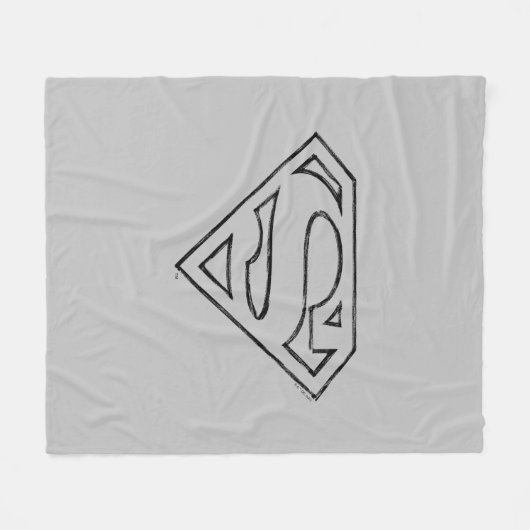 Superman S-Shield | Eenvoudige zwarte omlijning Lo Fleece Deken (Voorkant (Horizontaal))