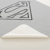 Superman S-Shield | Eenvoudige zwarte omlijning Lo Sherpa Deken (3/4)