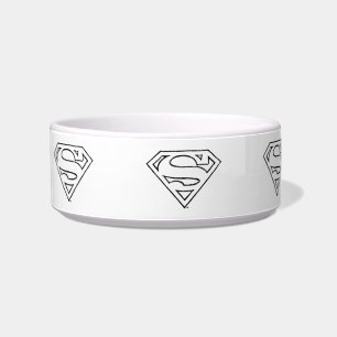 Superman S-Shield Eenvoudige zwarte omlijning Lo Voerbakje