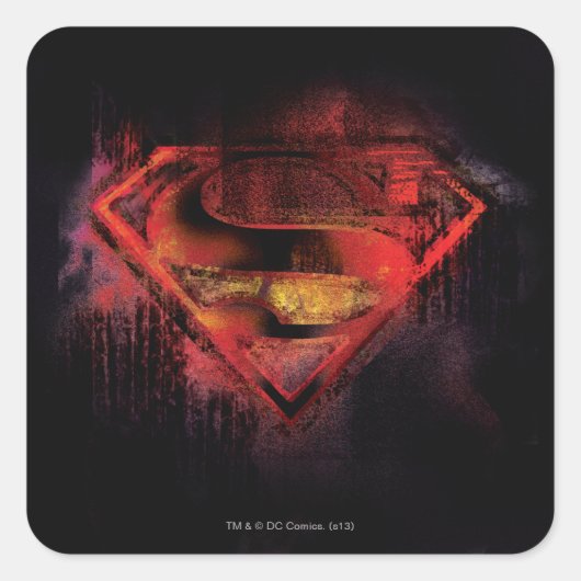Superman S-Shield | Gedopte Logo Vierkante Sticker (Voorkant)