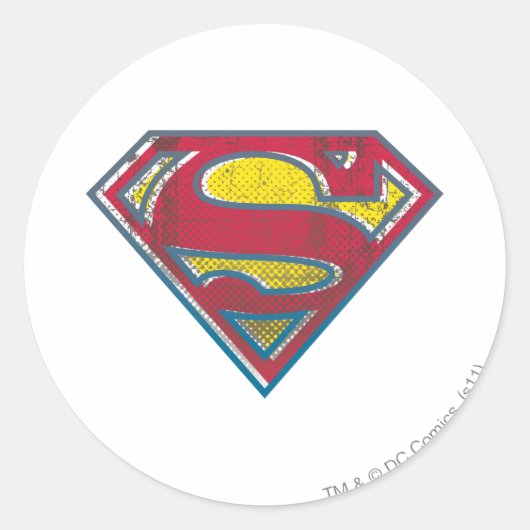 Superman S-Shield | Gedrukte Logo Ronde Sticker (Voorkant)