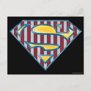 Superman S-Shield   Gestreepte Logo Briefkaart