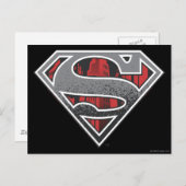 Superman S-Shield | Grijze en rode Logo Briefkaart (Voorkant / Achterkant)