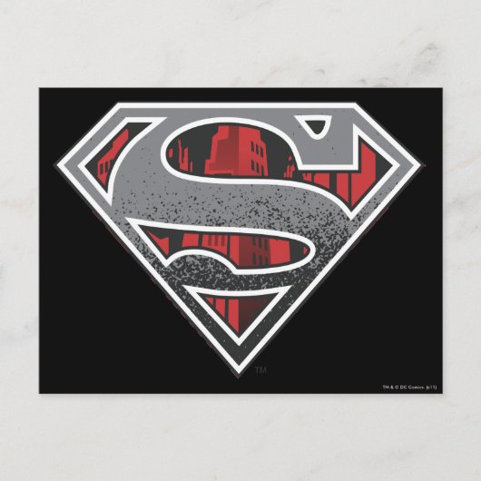 Superman S-Shield | Grijze en rode Logo Briefkaart (Voorkant)