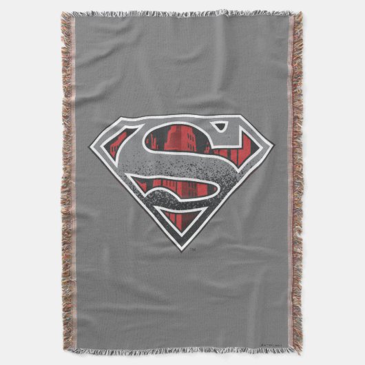 Superman S-Shield | Grijze en rode Logo Deken (Voorkant Verticaal)