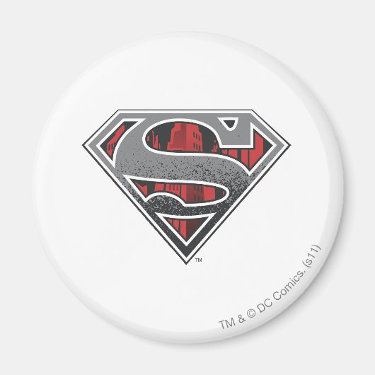 Superman S-Shield | Grijze en rode Logo Magneet (Voorkant)