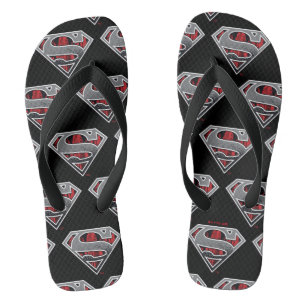 Superman S-Shield   Grijze en rode Logo Teenslippers