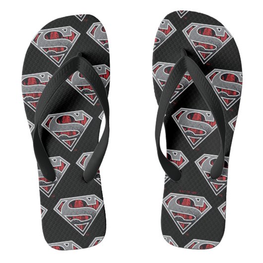 Superman S-Shield | Grijze en rode Logo Teenslippers (Voetbed)
