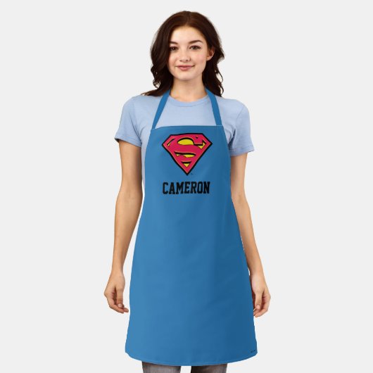 Superman S-Shield | Klassieke Logo 2 | Jouw namen Schort (Gedragen)