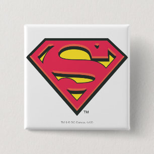 Superman S-Shield Klassieke Logo Vierkante Button 5,1 Cm