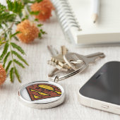 Superman S-Shield | Krantenpapier Logo Sleutelhanger (Zijkant)