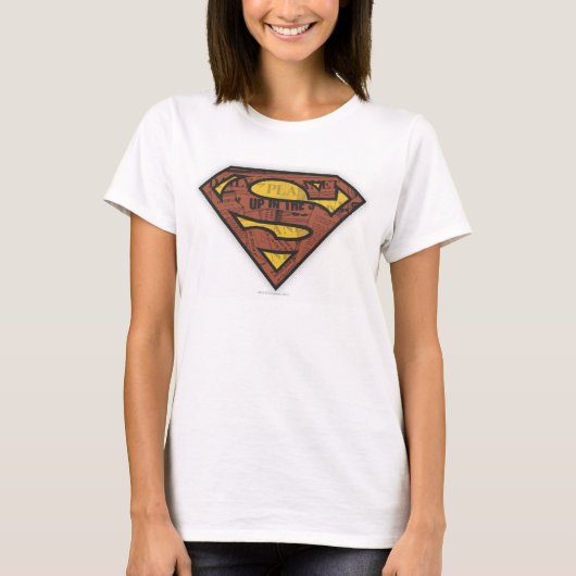 Superman S-Shield | Krantenpapier Logo T-shirt (Voorkant)