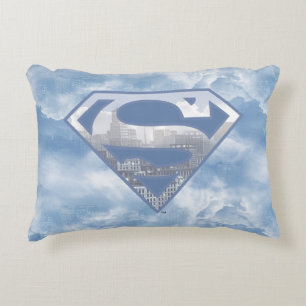 Superman S-Shield   Light Blue City Logo Accent Kussen