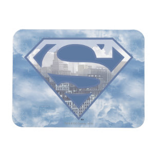 Superman S-Shield Light Blue City-Logo Magneet