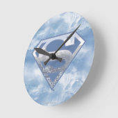 Superman S-Shield | Light Blue City Logo Ronde Klok (Hoek)