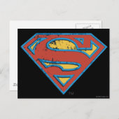 Superman S-Shield | Logo blauwe omtrek Briefkaart (Voorkant / Achterkant)