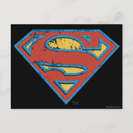 Superman S-Shield | Logo blauwe omtrek Briefkaart (Voorkant)