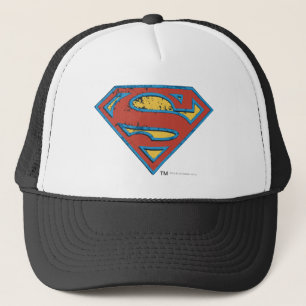 Superman S-Shield Logo blauwe omtrek Trucker Pet