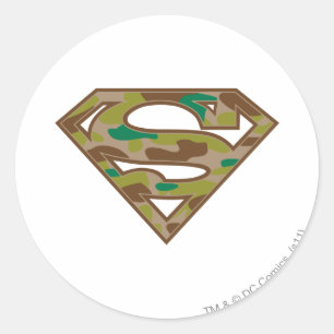 Superman S-Shield  Logo Camouflage Ronde Sticker