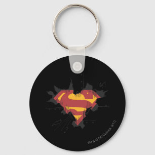 Superman S-Shield   Logo gebroken metaal Sleutelhanger