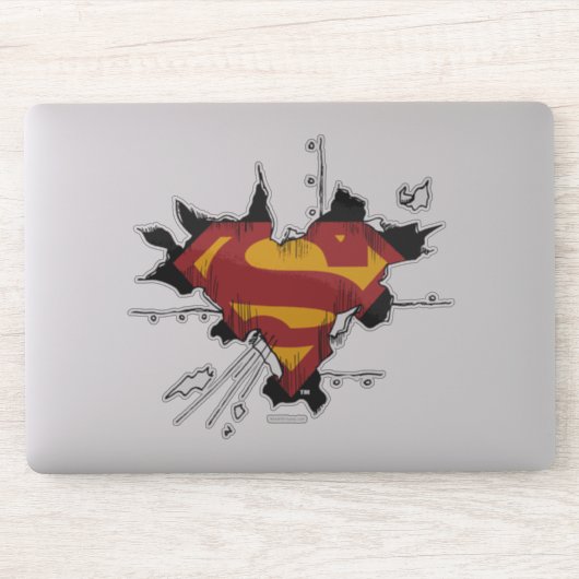 Superman S-Shield | Logo gebroken metaal Sticker (Computer)