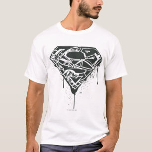 Superman S-Shield Logo gefragmenteerde plaat T-shirt