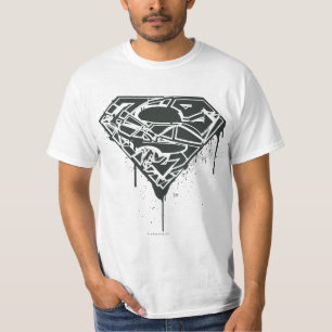 Superman S-Shield Logo gefragmenteerde plaat T-shirt