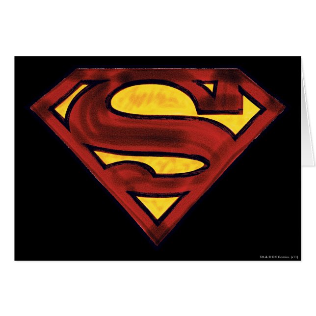 Superman S-Shield | Logo rouge foncé (Devant horizontal)