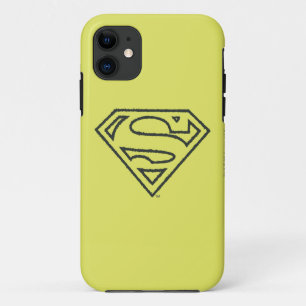 Superman S-Shield Logo van het zwarte omtrek van iPhone 11 Hoesje