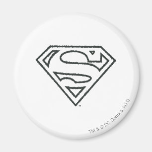 Superman S-Shield Logo van het zwarte omtrek van Magneet