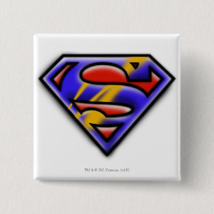 Superman S-Shield Paars Logo Vierkante Button 5,1 Cm