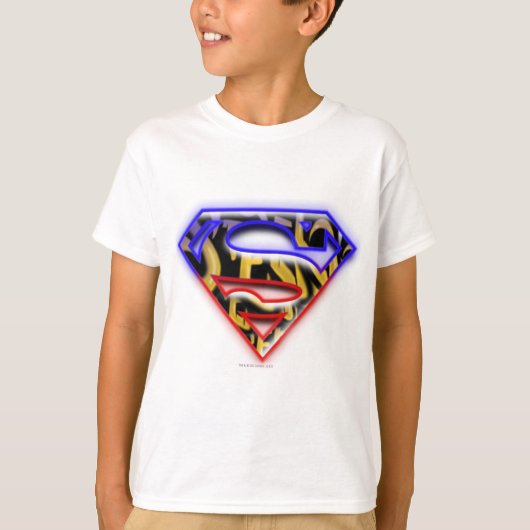 Superman S-Shield | Paars-Rode Graffiti-Logo T-shirt (Voorkant)