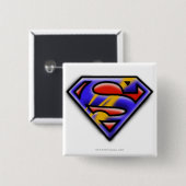 Superman S-Shield | PAARSE LOGO Vierkante Button 5,1 Cm (Voorkant /achterkant)