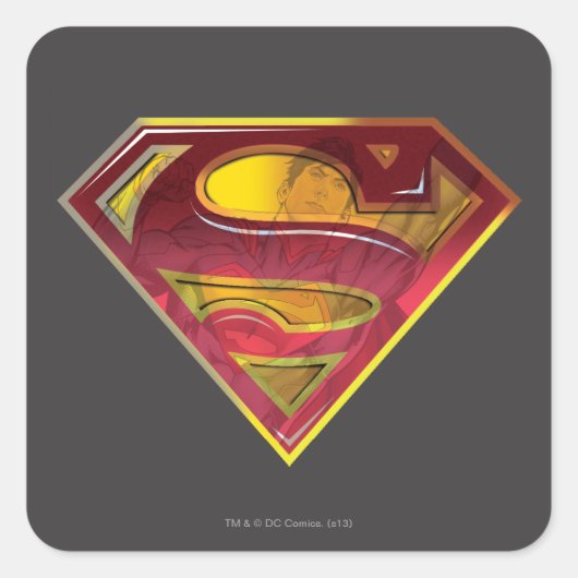 Superman S-Shield | Reflectie-Logo Vierkante Sticker (Voorkant)