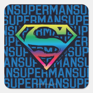 Superman S-Shield   Regenboog-Logo Vierkante Sticker