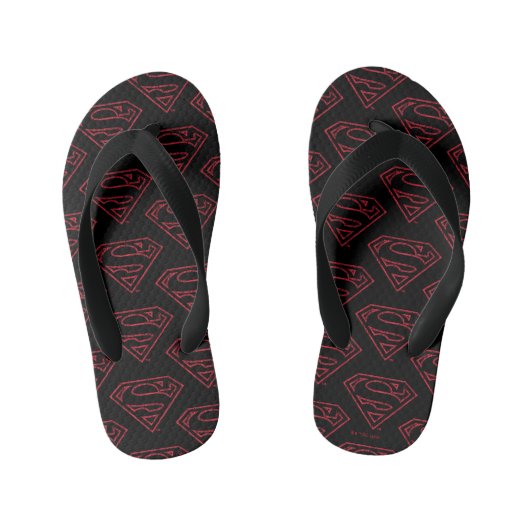 Superman S-Shield | Rode lijn Logo Kinder Teenslippers (Voetbed)