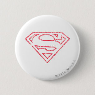 Superman S-Shield Rode Logo Ronde Button 5,7 Cm