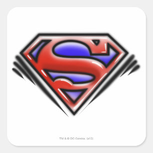 Superman S-Shield   Rode Logo Vierkante Sticker