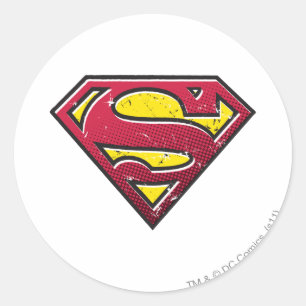 Superman S-Shield   Scratches Logo Ronde Sticker