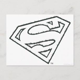 Superman S-Shield   Sideways Grunge Logo Briefkaart