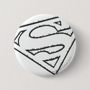 Superman S-Shield Sideways Grunge Logo Ronde Button 5,7 Cm
