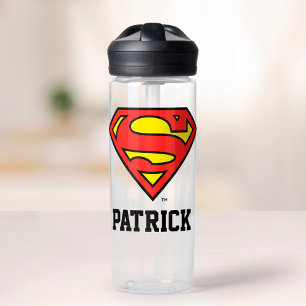 Superman S-Shield Superman-Logo Jouw namen toe Waterfles