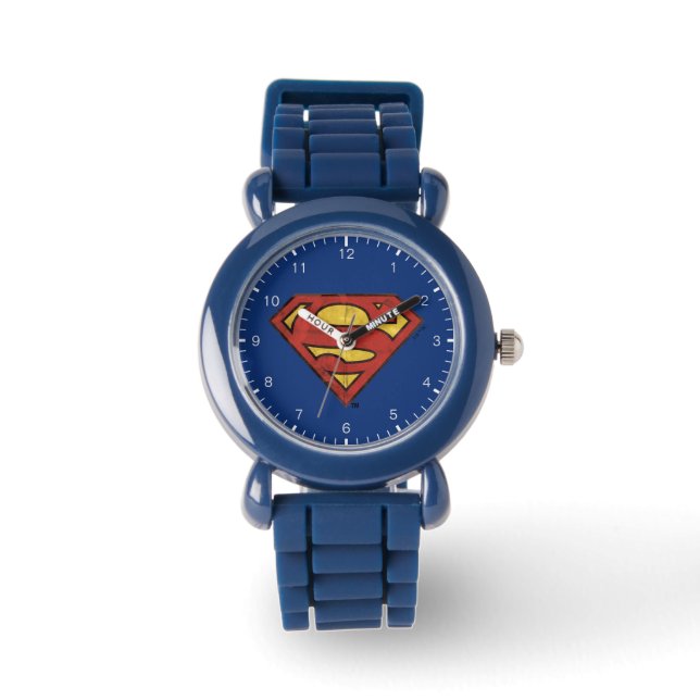 Superman S-Shield | Zwarte omtrek van de boomgaard Horloge (Voorkant)
