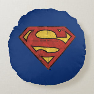 Superman S-Shield   Zwarte omtrek van de boomgaard Rond Kussen