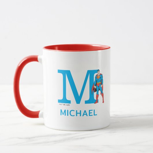Superman Standing | Uw monogram en naam toevoegen Mok (Links)