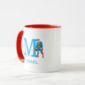 Superman Standing | Uw monogram en naam toevoegen Mok (Voorkant links)