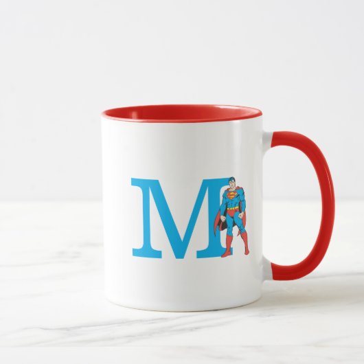 Superman Standing | Uw monogram toevoegen Mok (Rechts)