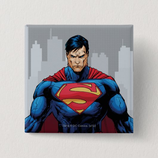 Superman Standing Vierkante Button 5,1 Cm (Voorkant)